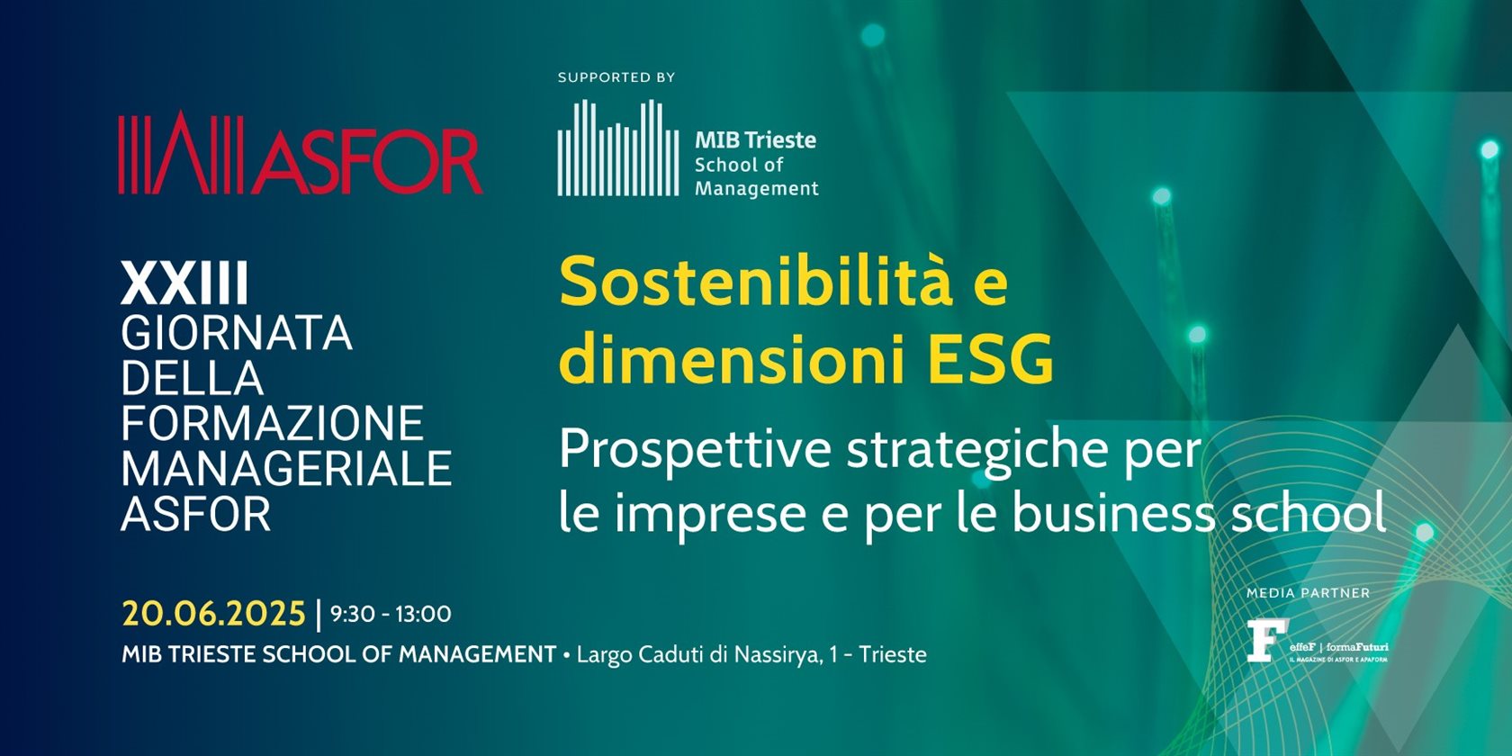 XXIII Giornata ASFOR: il premio al Presidente del MIB Trieste, Cristiano Borean